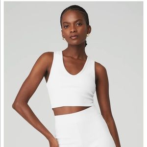 ALO Goddess Ribbed Cropped Racerback Tank